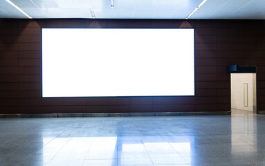 Blank billboard at the airport