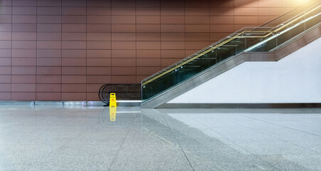 Modern escalators at the airport