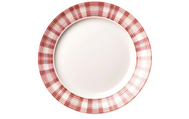 Classic Checkered Dish Isolated on Transparent Background PNG.