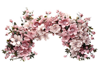 Obraz premium Wedding arch flowers arrangements, isolated on transparent or white background