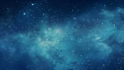 Watercolor blue sky color background with clouds and sparkling. Galaxy, universe, blue watercolor background