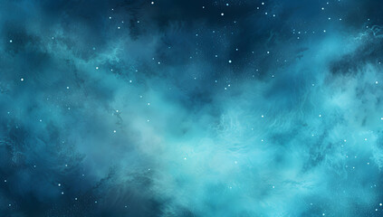 Obraz premium Watercolor blue sky color background with clouds and sparkling. Galaxy, universe, blue watercolor background