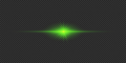 Green horizontal light effect of lens flares