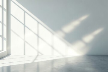 Fototapeta premium white wall with drop shadow and light for background banner template