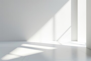 Fototapeta premium white wall with drop shadow and light for background banner template