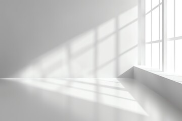 Fototapeta premium white wall with drop shadow and light for background banner template