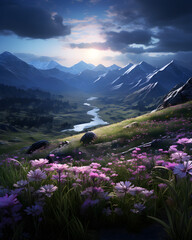 Fototapeta premium lake in the mountains