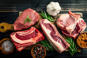 Köstliche Fleischvielfalt: Einladende Präsentation von Fleischwaren für kulinarische Genüsse