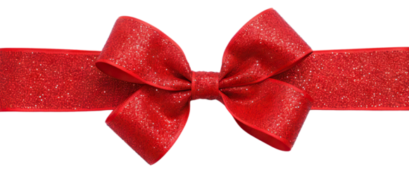 Red ribbon and bow, cut out