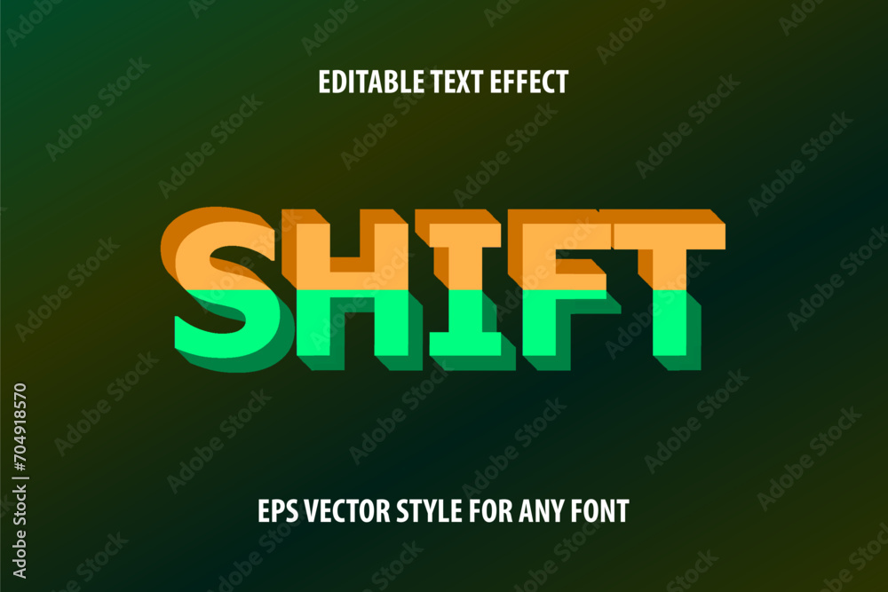 Poster editable text effect for design with shifted 3d.