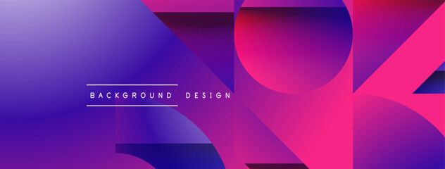 Simple geometric forms - dynamic geometric abstract background. Visual symphony of shapes and lines design for wallpaper, banner, background, landing page, wall art, invitation, prints, posters