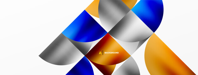 Minimalist geometric background featuring metallic round triangles, delivering sleek and modern visual aesthetic with emphasis on clean, metallic forms for wallpaper, banner, background, landing page