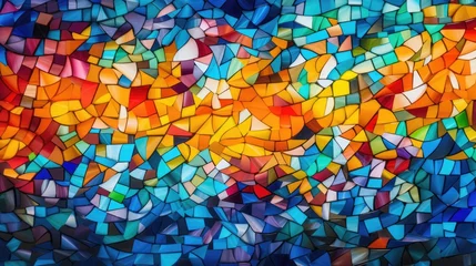 Deurstickers abstract colorful glass background christian churge mosaic window © David Kreuzberg