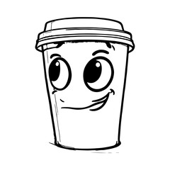 sketch of coffee cartoon mascot