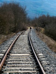 Fototapeta premium rails railway pijana pruga