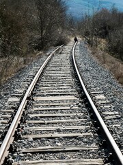 Fototapeta na wymiar rails railway pijana pruga