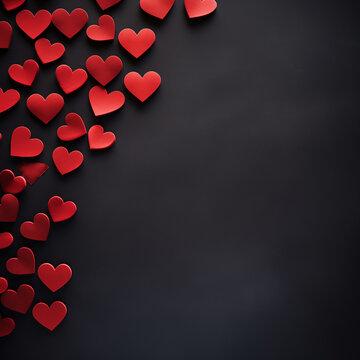 red hearts black  background,Valentine's Day, love