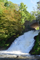 waterfall Cascade de Coo in Belgium during autumn