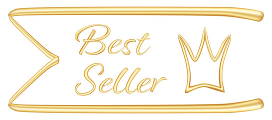 Gold Best Seller Tag with Crown