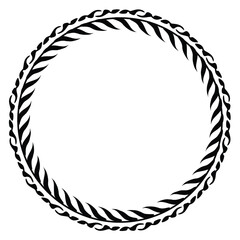 Decorative vintage openwork circle frame. Ornate round border on white background. 
Classic style pattern. Vector illustration - obrazy, fototapety, plakaty