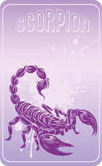 Vector illustration of a scorpion in stencil style against a backdrop of visual allure