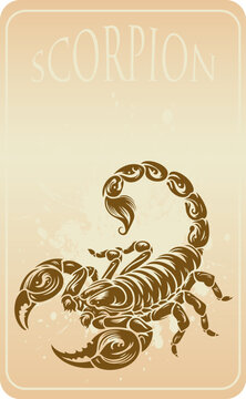 Stencil illustration of a scorpion in vector, set against a visually attractive background