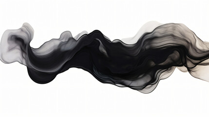 Black watercolor waves