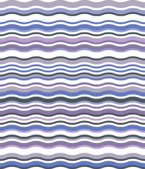 Striped seamless pattern of wavy lines in boho style in pastel retro colors. Vector image