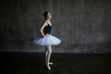 Fototapeta na wymiar Standing ballerina