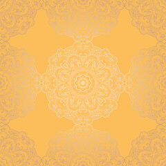 Seamless background with geometric and floral elements. Tribal ethnic mandala ornament for scarf, shawl, hijab design. vector