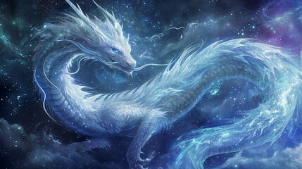 Galactic White dragon generated by AI © sowaca