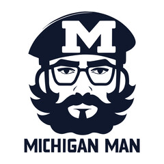 Portrait of a man with glasses and a cap, vector illustration in black and white