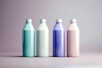 set of cosmetic bottles