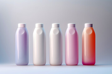 set of cosmetic bottles