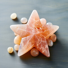 Stone in the shape of a star, surrounded by pebbles