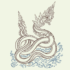 dragon tattoo design vector for card decoration illustration