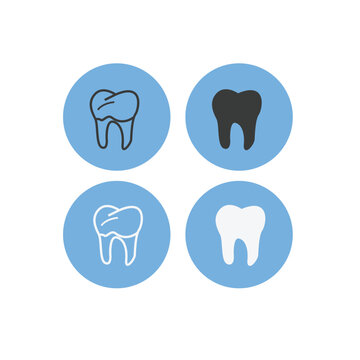 tooth icons set