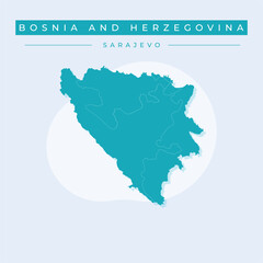 Vector illustration vector of Bosnia and Herzegovina map