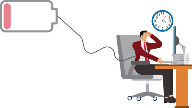 Overworked, Sleeping,Napping,Tired,Illustration, Businessman