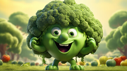 Cheerful green broccoli