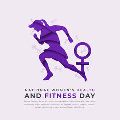 National Women's Health and Fitness Day Paper cut style Vector Design Illustration for Background, Poster, Banner, Advertising, Greeting Card