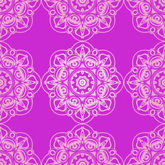 Fototapeta na wymiar Seamless pattern with gradiently mandala. for textile, fabric, wallpaper, wrapping, gift wrap, paper, packaging. Vector