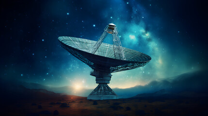 Radio telescope points towards the sky