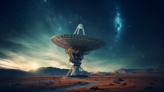 Radio telescope points on the sky