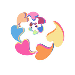 Cute Love Sign Curly In Colorful Color