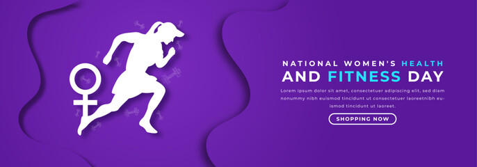 National Women's Health and Fitness Day Paper cut style Vector Design Illustration for Background, Poster, Banner, Advertising, Greeting Card