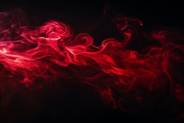 abstract red smoke on black background - obrazy, fototapety, plakaty