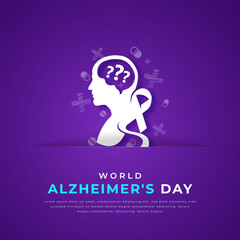 World Alzheimer's Day Paper cut style Vector Design Illustration for Background, Poster, Banner, Advertising, Greeting Card