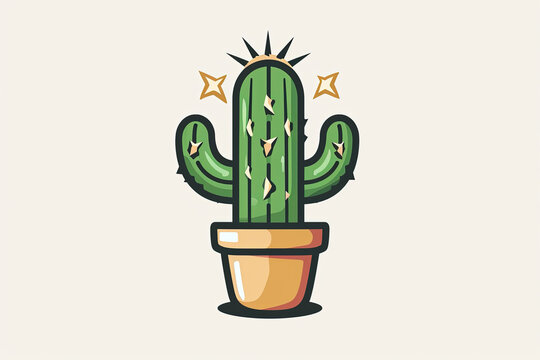 Elegant and unique cactus logo.