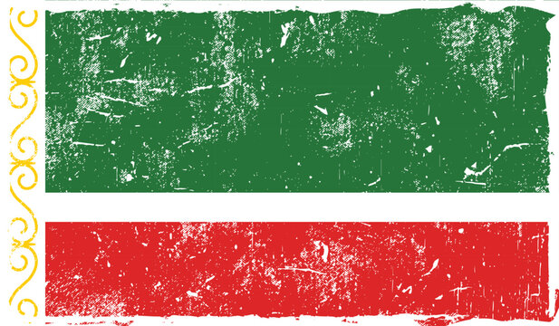 Chechen Republic background with flag Grunge Texture 